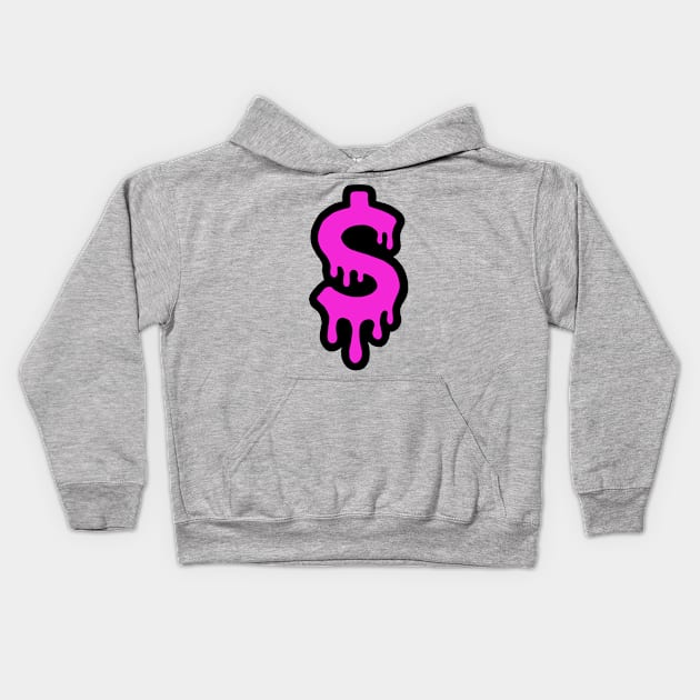 pink money symbol Kids Hoodie by gdm123